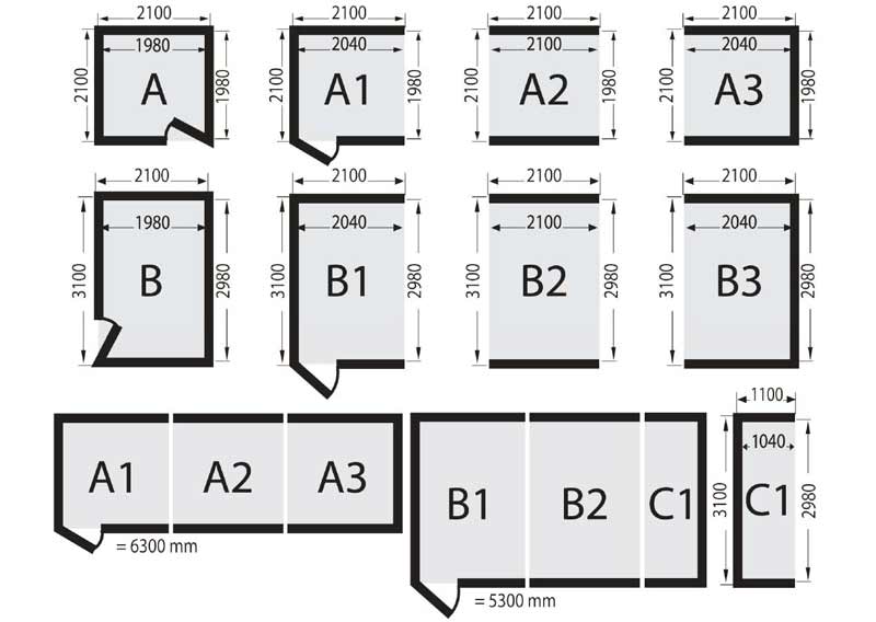 verschillende Modules en de mogelijke combinaties verschillende Modules en de mogelijke combinaties